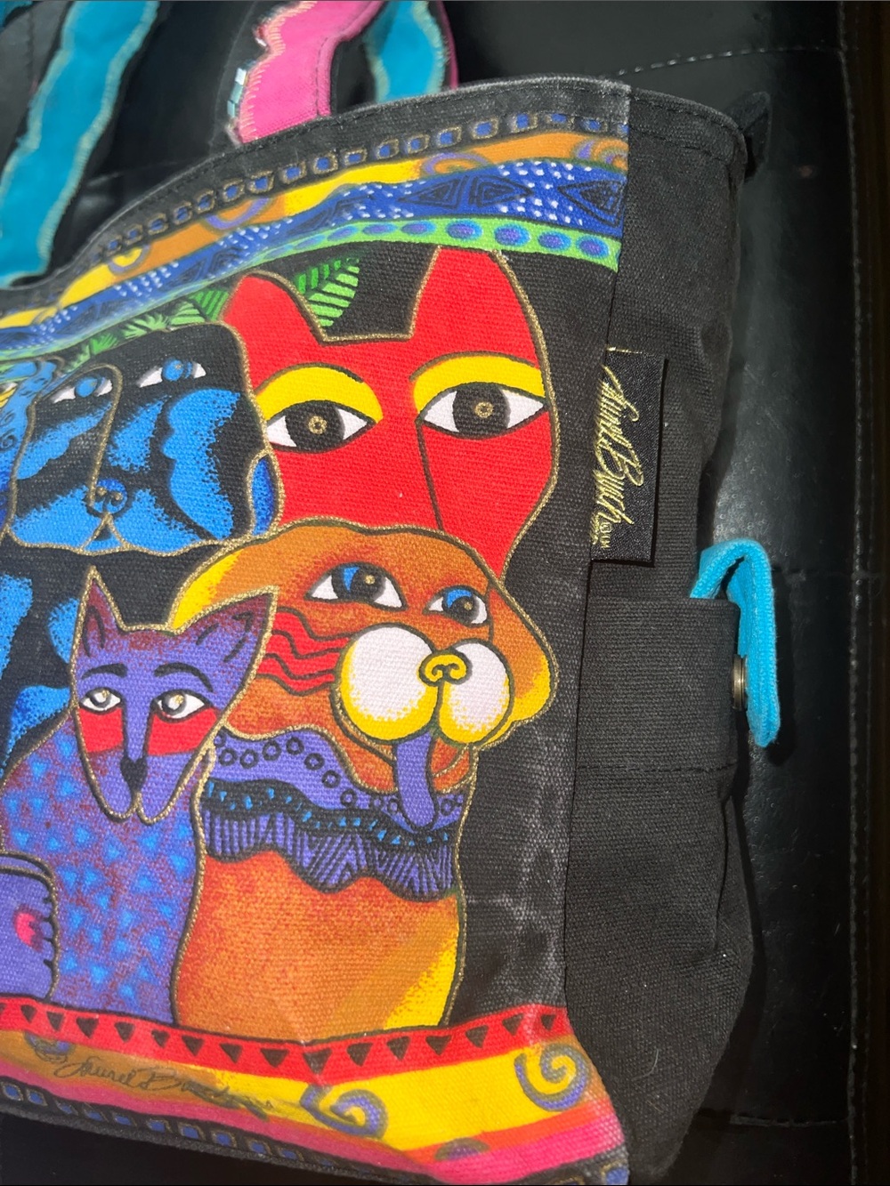 Laurel Burch Colorful Dog Tote - Picture 2 of 16